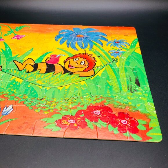Vintage 70s Maya The Bee Jigsaw Puzzle: 60 pcs COMPLETE, GenX Cartoon Character - Picture 4 of 15